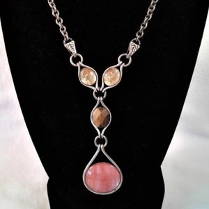 Lia Sophia Drop Pendant Statement Necklace